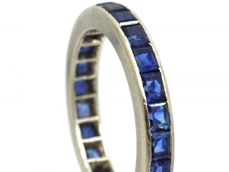 Art Deco French Platinum & Sapphire Eternity Ring