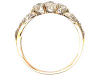 Georgian Diamond Cluster Ring with Split Diamond Set Shoulders