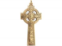 Victorian Gold Scottish Cross Pendant set with Bloodstone, Carnelian and Agate