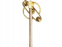 Edwardian 15ct Gold Tie Pin set with Three Natural Pearls