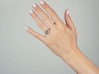 Art Deco 18ct Gold and Platinum, Sapphire and Diamond Target Ring