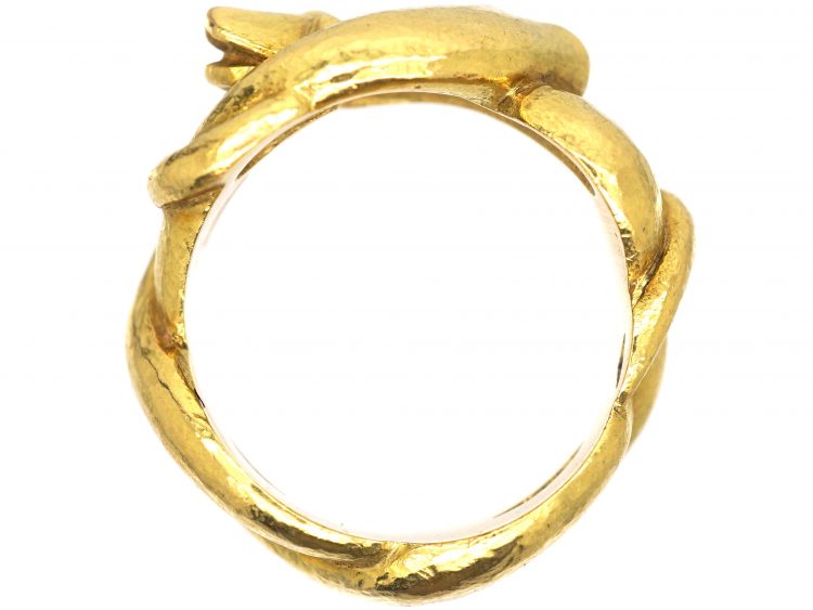 18ct Gold Sculptural Double Snake Ring