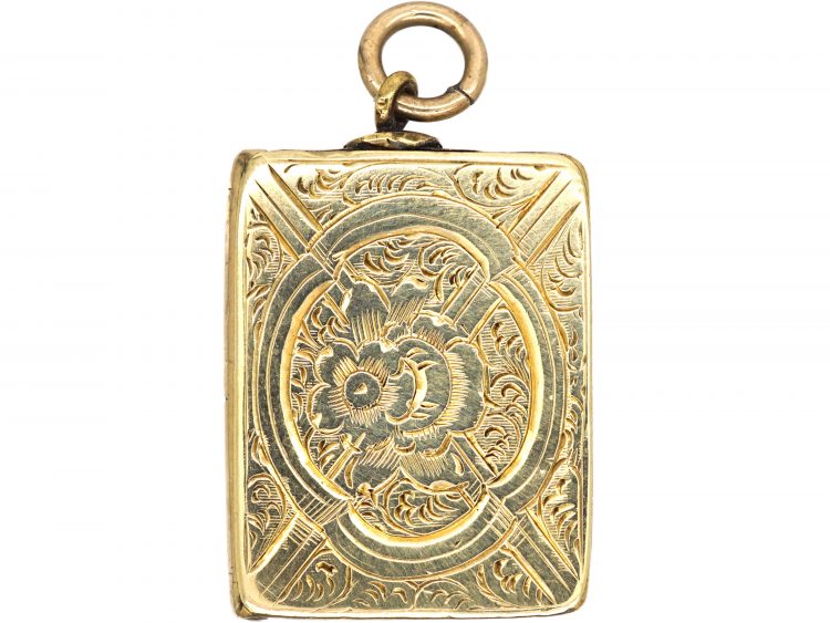 Victorian 9ct Back & Front Book Locket with Engraved Detail