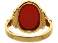 18ct Gold Signet Ring set with a Carnelian