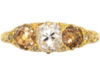 Victorian 18ct Gold, Three Stone Diamond Ring