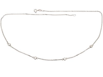 18ct White Gold & Diamond Chain