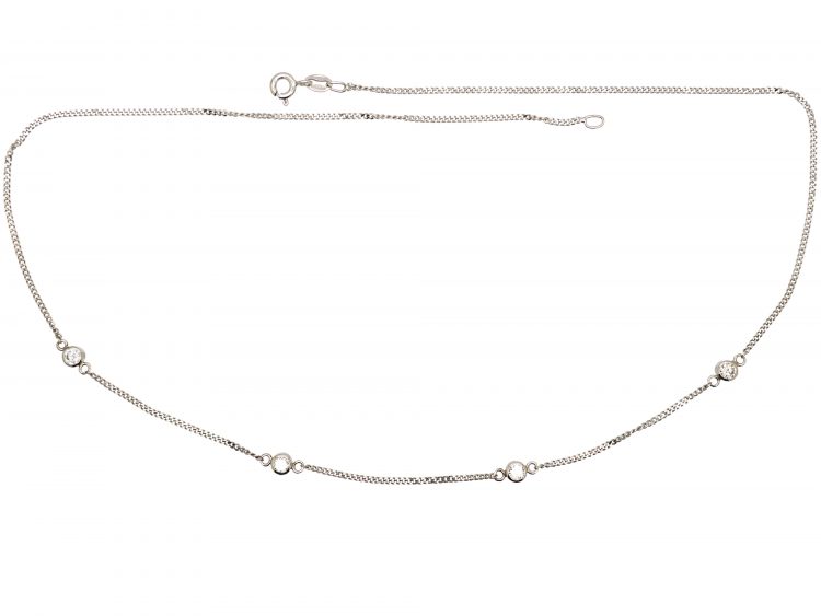 18ct White Gold & Diamond Chain