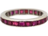 Art Deco French Platinum & Ruby Eternity Ring