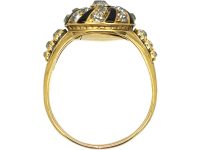 Victorian 18ct gold, Diamond and Black Enamel Memorial Ring