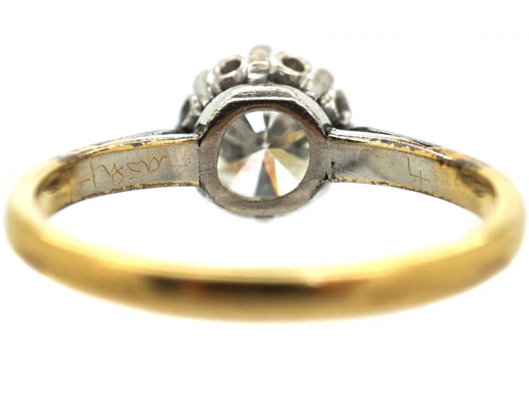 18ct Gold and Platinum, Diamond Solitaire Ring
