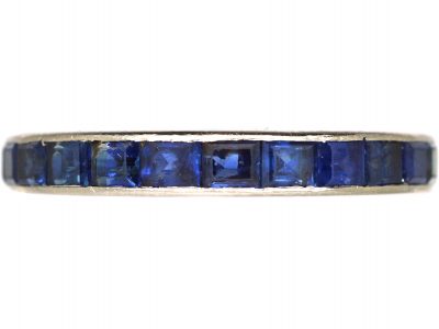 Art Deco French Platinum & Sapphire Eternity Ring