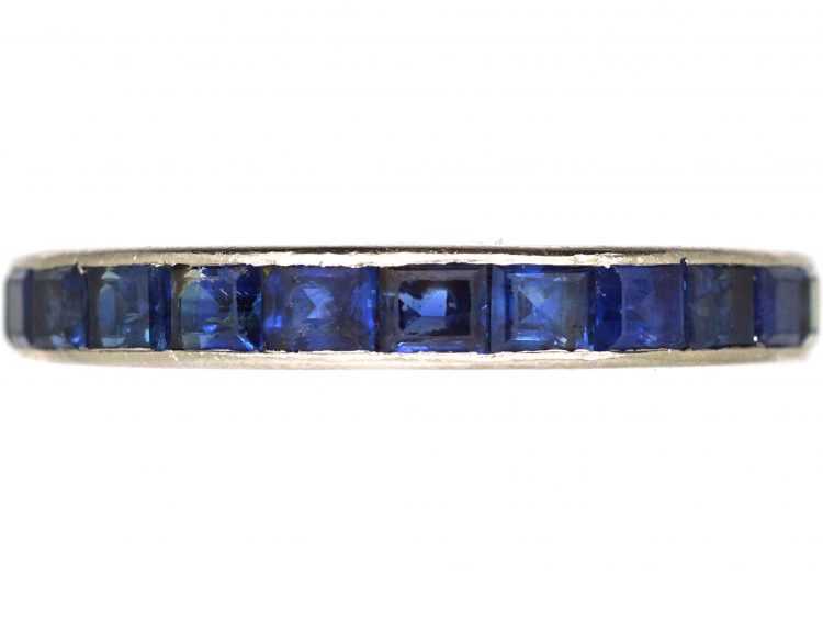 Art Deco French Platinum & Sapphire Eternity Ring