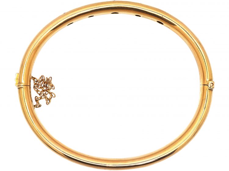 Edwardian 15ct Gold, Sapphire & Diamond Bangle