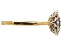 Edwardian 18ct Gold & Platinum, Sapphire & Diamond Cluster Ring