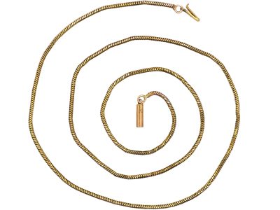 Victorian 9ct Gold Fine Snake Link Chain