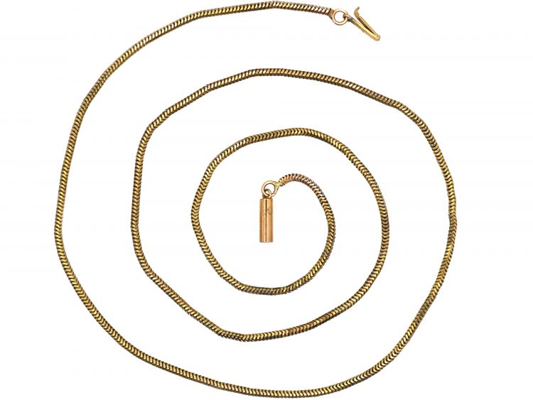 Victorian 9ct Gold Fine Snake Link Chain