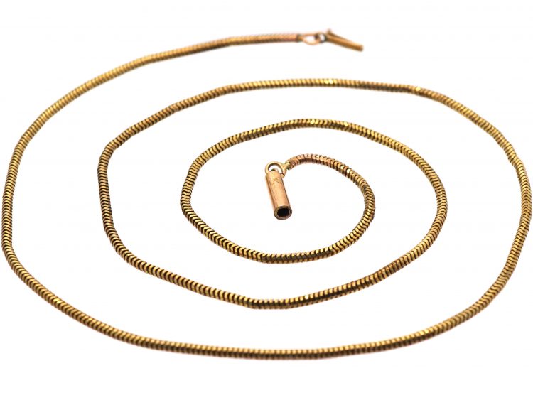 Victorian 9ct Gold Fine Snake Link Chain