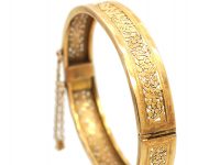 French Belle Epoch 18ct Gold Pierced Work Bangle