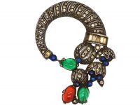 Art Deco Siver, Marcasite & Paste Brooch