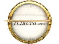 Victorian 15ct Gold & Enamel Brooch of an English Setter signed by W.B Ford in 1884
