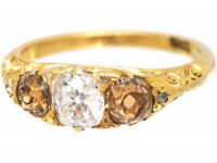 Victorian 18ct Gold, Three Stone Diamond Ring