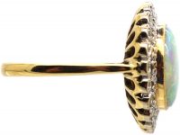 Large 18ct Gold, Opal & Diamond Cluster Ring