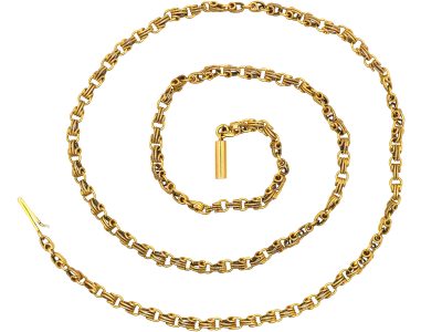 Edwardian 15ct Gold Ornate Chain with Barrel Clasp
