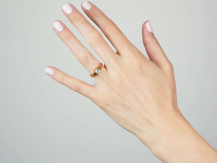 Victorian 18ct Gold Solitaire Diamond Ring