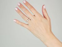 Edwardian 18ct Gold and Platinum Diamond Three Stone Ring