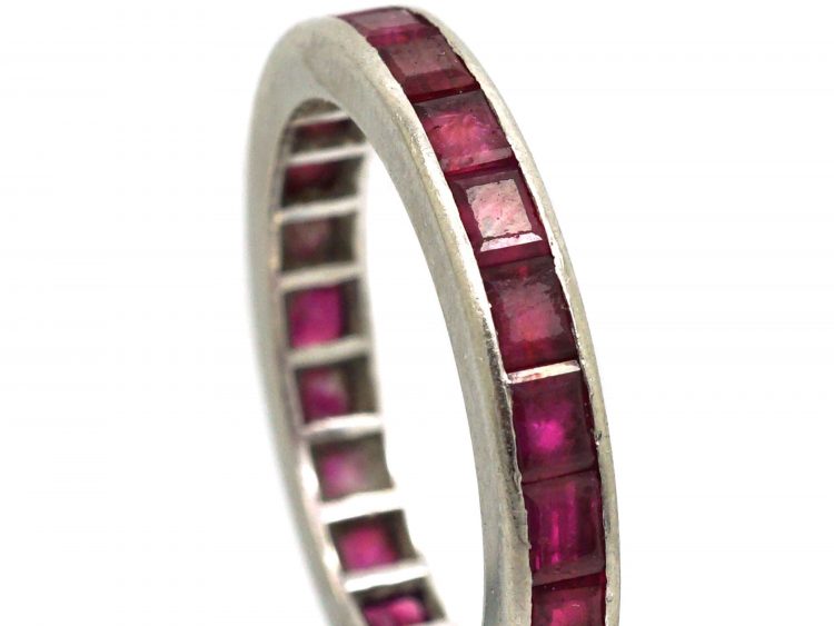 Art Deco French Platinum & Ruby Eternity Ring