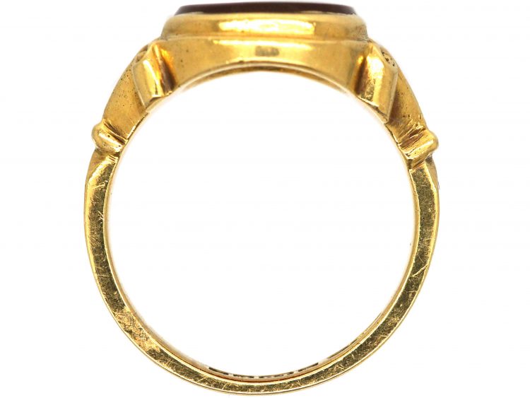 18ct Gold Signet Ring set with a Carnelian
