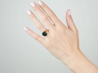 Edwardian 18ct Gold Signet Ring set with a Plain Bloodstone