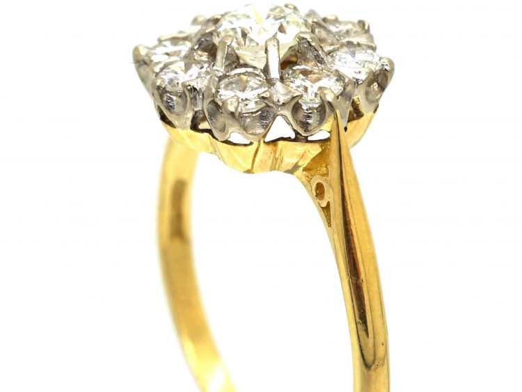 18ct Gold and Diamond Daisy Cluster Ring
