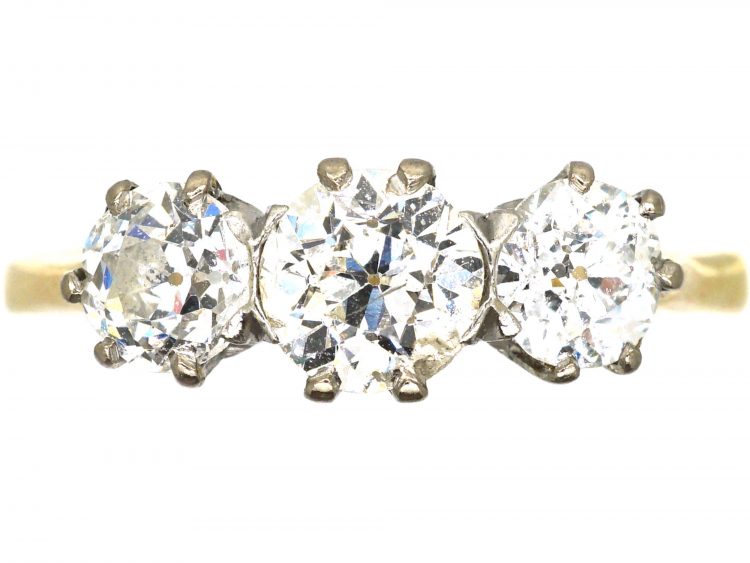 Early 20th Century 18ct Gold Three Stone Diamond Ring