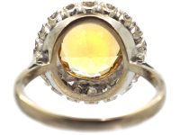 18ct White Gold, Large Topaz and Diamond Cluster Ring