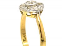 Edwardian 18ct Gold & Platinum, Diamond Daisy Cluster Ring