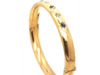 Edwardian 15ct Gold, Sapphire & Diamond Bangle