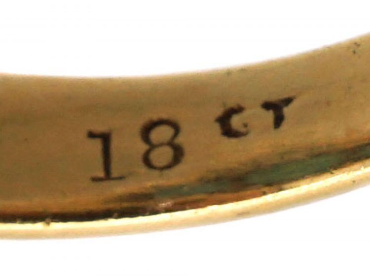 Victorian 18ct Gold, Three Stone Turquoise and Rose Diamond Ring