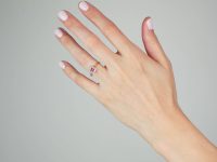 Art Deco 18ct Gold & Platinum, Ruby & Diamond Square Ring