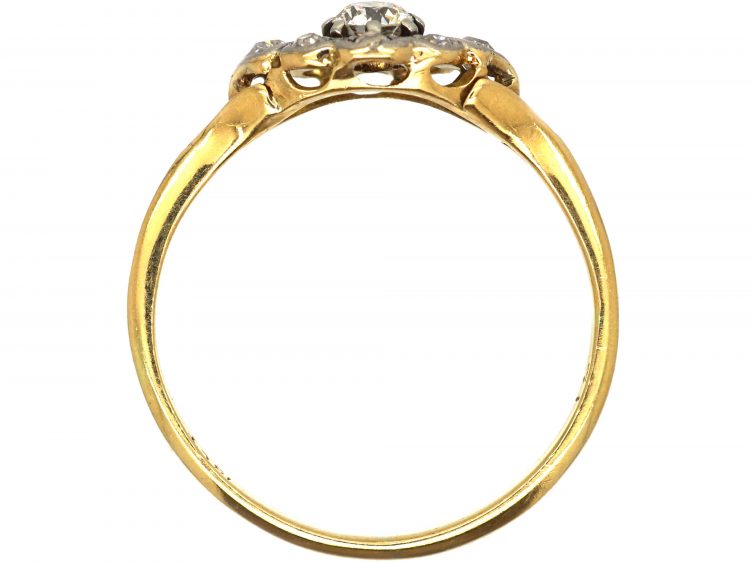 Edwardian 18ct and Platinum, Diamond Openwork Cluster Ring