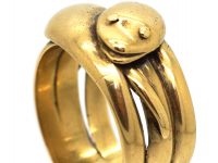 Edwardian 18ct Gold Double Snake Ring