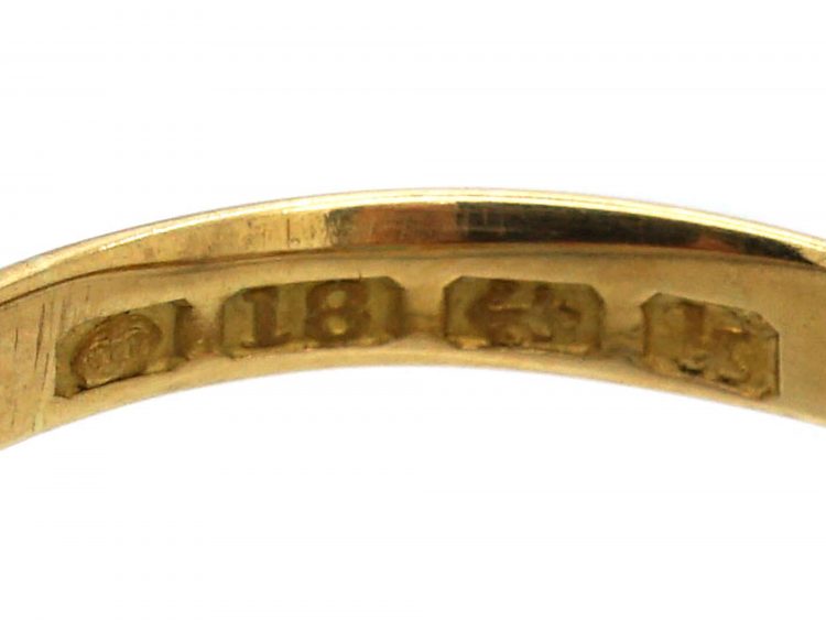 Edwardian 18ct Gold, Three Stone Opal & Diamond Ring