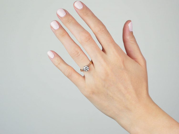 18ct Gold and Platinum, Diamond Solitaire Ring
