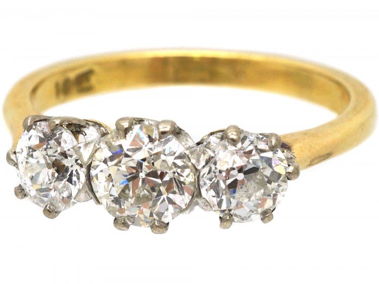 Early 20th Century 18ct Gold Three Stone Diamond Ring