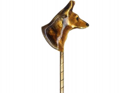 Silver & Enamel Tie Pin of an Alsatian’s Head by Kenart