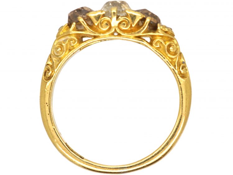 Victorian 18ct Gold, Three Stone Diamond Ring