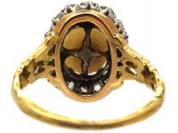 Victorian 18ct Gold, Natural Pearl & Old Mine Cut Diamond Cluster Ring