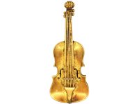 Victorian 15ct Gold Violin Brooch
