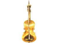 Victorian 15ct Gold Violin Brooch