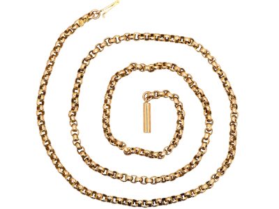 Victorian 9ct Gold Belcher Chain with Barrel Clasp